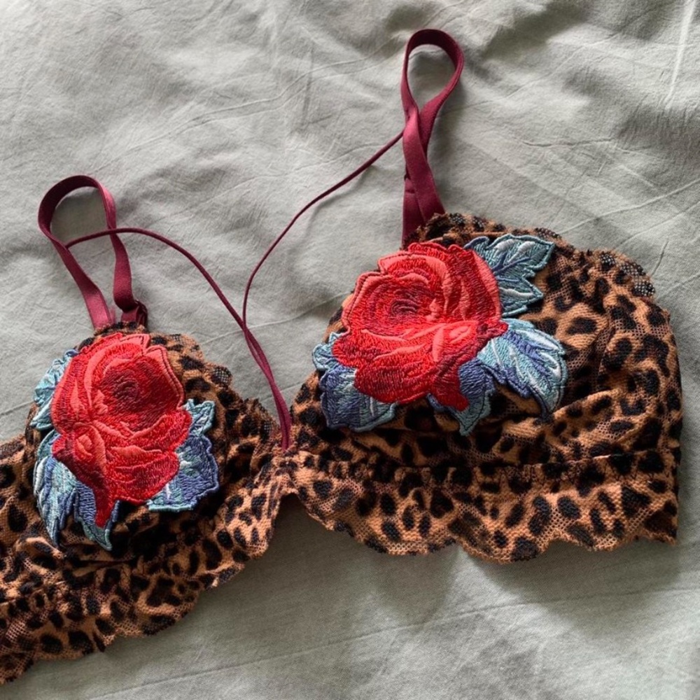 Cheetah Lace Triangle Bralette